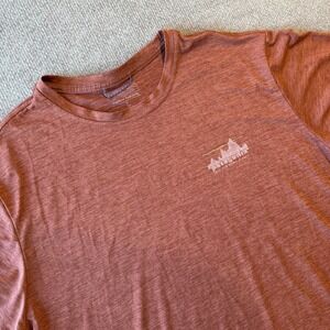 Patagonia Save Our Home Planet Logo Orange Tee T-Shirt Men's Sz L Organic Cotton